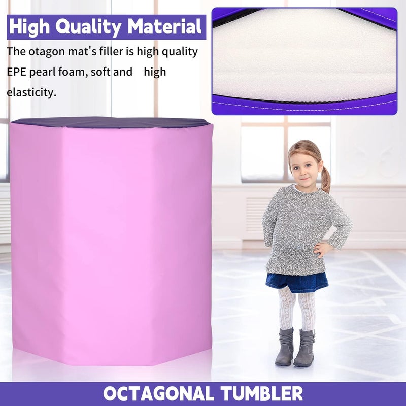 BLKMTY Octagon Mat for Gymnastics Octagon Tumbler Mat Gymnastics Skill Shape Tumbling Mats Somersault Backbend Tumbling Trainer for Home Exercise Gymnastic Equipment Mats for Kids - Image 3